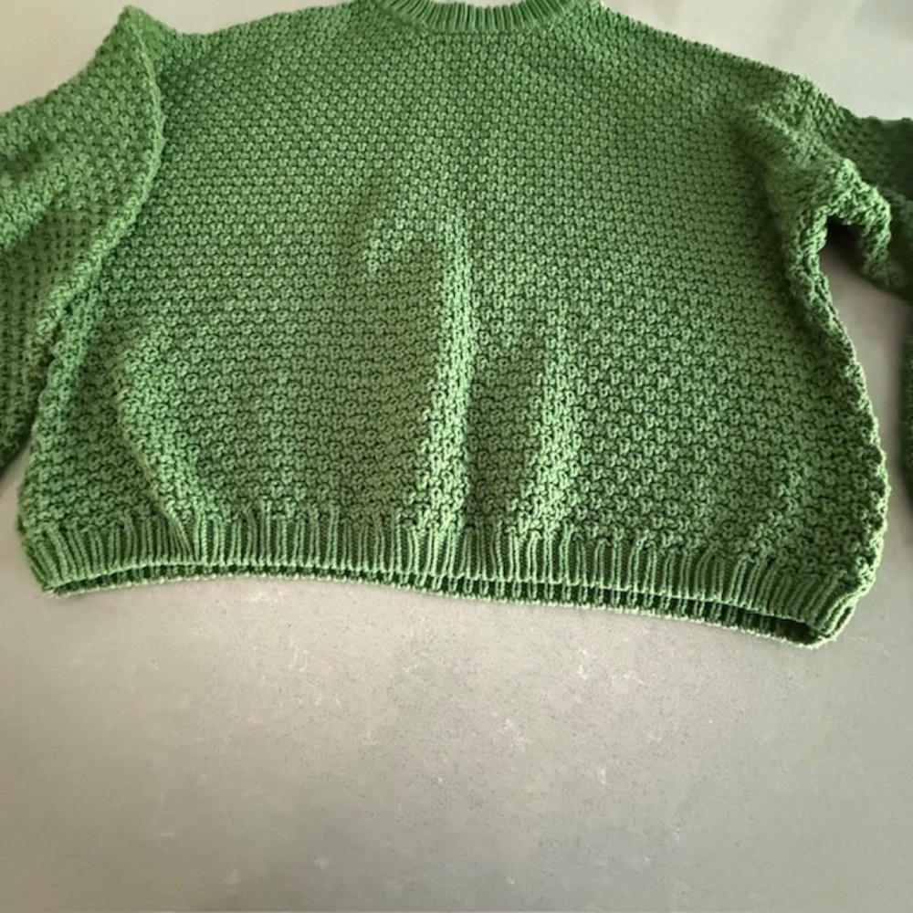 Women's X-Large XL Universal Thread Green Cable Knit Crewneck Sweater EUC - Picture 3 of 7